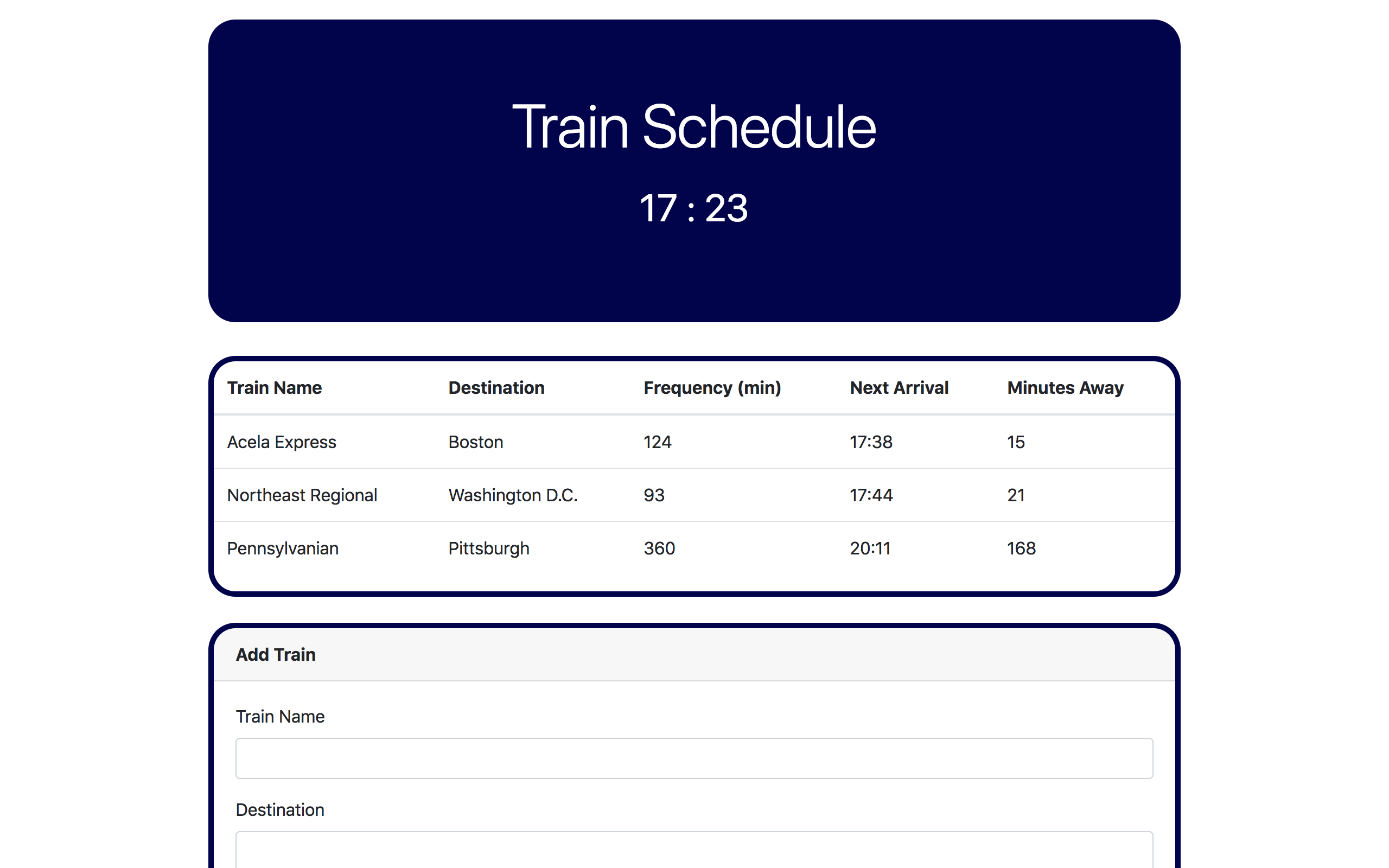 train scheduler